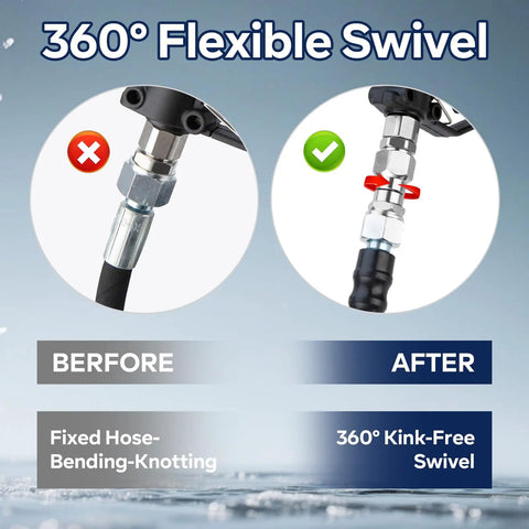 Stainless Steel M22 14mm Pressure Washer Swivel Joint 360 Degree Rotation Eliminates Hose Twist And Kink Universal Connect Hose Adapter For Easy Outdoor Cleaning on pressure washer hose