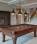 Industrial Pendant Light For Kitchen Island And Dining Room Black Chandelier In Brushed Antique Dark Metal Finish over pool table