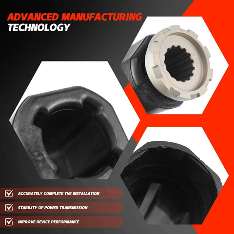 Close-up of hub kit replacement for Flo Torq II that fits Mercury MerCruiser Alpha One Bravo One outboard props 60 to 300 HP.