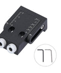 Pro Grade Pocket Hole Jig Kit With 15 Degree Drill Angle, Aluminum Alloy Oblique Hole Locator, shown with two hex keys.