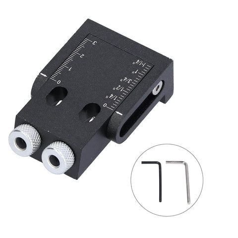 Pro Grade Pocket Hole Jig Kit With 15 Degree Drill Angle, Aluminum Alloy Oblique Hole Locator, shown with two hex keys.