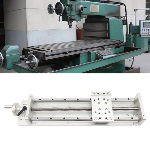 400mm X Y Z Axis Manual Linear Rail Stage With 1605 Ball Screw, Cross Sliding Table, Aluminum Alloy Rails, Locking Handwheel, Beefy Heavy Duty 200kg Horizontal Load, 50kg Vertical, 400mm Stroke For DIY CNC on milling machine