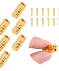Six 8 Mm Hidden Brass Hinges With 24 Screws For Concealed Cabinet Hardware, 180 Degree Opening, Perfect For DIY Jewelry Box Hand Craft Projects