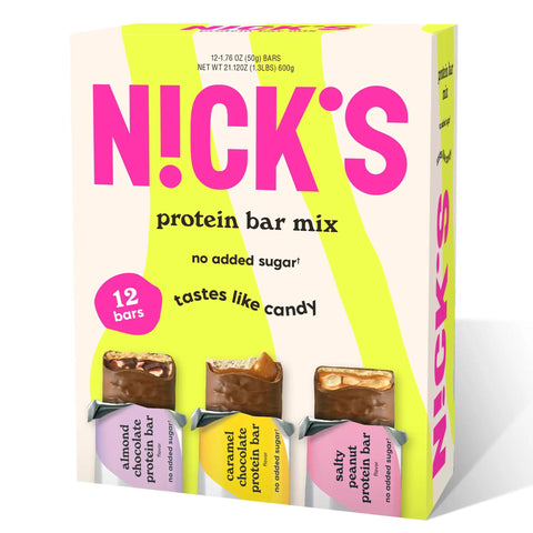 Protein Bar Variety Pack With Candy Bar Taste, Low Calorie, Low Carb Keto Friendly Snack, 12 Pack