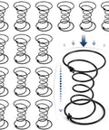 15 Piece 6 Inch Upholstery Coil Springs Set Knotted Ends for sofa repair showing 15 black steel springs arranged in rows.