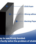 Zero Thump Guarantee This 24 Pcs Eva Foam Headboard Stoppers Kit Packs showing black EVA foam pad with adhesive backing.