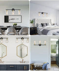 Three Light Matte Black And Gold Bathroom Vanity Light Fixtures With Glass Shade Dope Modern Wall Sconce in various rooms