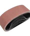 Workhorse Grade 3 X 21 Belt Sander Sanding Belts 100 Grit Aluminum Oxide Abrasive Strips roll showing multiple belts.