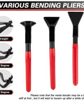 Jiimee 3-piece hand seamers sheet metal pliers set with straight, 45° and 90° heads, red handles, 60mm jaws