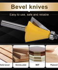 Dope Carbide Tipped Chamfer Router Bit 22.5 Degree Bevel Edging Bit With One Quarter Inch Shank for Bevel Knives