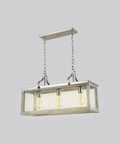 Westbury 4 Light Pendant Fixture With Adjustable Hanging Lights And Glass Opal Shades, alloy steel, satin nickel finish, 3 bulbs
