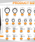 Product size chart for Beefy 266-Piece External Snap Rings Set Black Alloy Steel With Tweezers showing 21 sizes from M4 to M28.