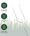 Six Pack 40 Inch Solid Steel Camp Forks With Wooden Handles For Fire Pit Roasting Marshmallows And Kebabs Heavy Duty Camping Gear