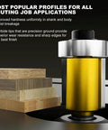 Close-up of Router Bit Set For Woodworking With One Quarter Inch Shank 35 Piece Kit for clean cuts on wood
