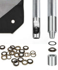 One Half Inch Grommet Kit 100 Sets Four Colors Gold Silver Black Bronze With Tools And Storage Box For DIY Sewing Leather And Fabric Projects 12mm Metal Eyelets Grommets Pro Grade with tools and eyelets