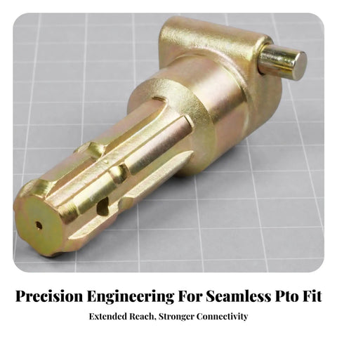 Heavy Duty Tractor PTO Adapter With Push Pin Locking Mechanism And Premium Splined Shaft for enhanced driveline setup.