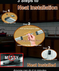 Steps to install Plug-In Under Cabinet LED Light Bar Kit, 3 Pack 12 Inch, Built-In Adjustable Cable for neat kitchen setup
