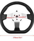 Front view of 270mm Steering Wheel Steel Kit With 22mm Universal Clamps And 320mm Rack Pinion Adjustable Shaft For 110cc Go Kart Golf Buggy UTVs