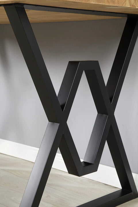 Heavy Duty Cast Iron Table Legs 28 Inch High By 20 Inch Wide Set Of 2 Black Finish for dining tables and desks, close-up view