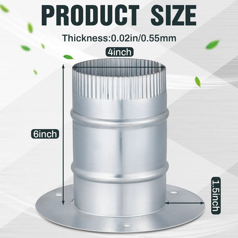 Real Sturdy 4 Inch Duct Connector Flange Galvanized Steel Pipe Collar Cuts Labor In Half With A Snap Tight Seal For Flexible Or Rigid Air Tubes Solid Dryer Exhaust Hvac Rig