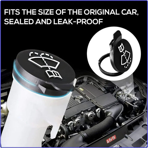 No Brainer Direct Replacement Windshield Wiper Washer Fluid Reservoir Cap Cover For Chevrolet, Buick, Cadillac, GMC OE 13227300 Compatible Easy Install Durable Auto Part shown installed on a car engine.
