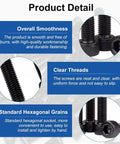 2Pcs Heavy Duty M16 X 120Mm Hex Socket Head Cap Screws Bolts, 12.9 Grade Carbon Steel detailing smoothness and clear threads.