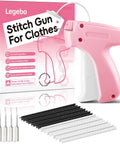 Stitch Gun For Clothes And Tagging Gun Handheld Portable Grab And Go Quick Clothing Fixer For Home And Retail Use Includes 6 Needles And 2000 Fasteners 1000 Black 1000 White Plus Pink Accessory, pink design, with packaging and accessories