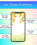 Diagram explaining Earpiece Flex Cable Replacement For iPhone 14 Pro Max Ear Speaker Connector Repair issues such as damage and loose contact.