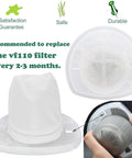 10 Pack Replacement Vacuum Filter Set For VF110 Hand Vac And CHV Series showing filter details and replacement suggestion