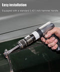 Pneumatic Taper Punch And Air Cold Chisel Three Piece Set, 18 Inch Length, 0.401 Inch Hammer Shank Diameter in use on metal surface