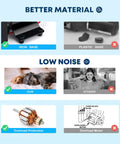 Comparison of iron vs plastic base with low noise and overload protection features