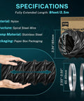 3 Inch Diesel Heater Ducting Hose, 8 Ft Flexible Nylon Exhaust Pipe with clamps, high heat nylon, shown with specifications