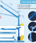 Heavy Duty Portable Hoist Stand Foldable Workshop Engine Crane With Two Way Self Locking Winch adjustable telescopic boom and post.