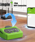 Direct WiFi Automatic Plant Waterer System With App Control showing simple 1-step WiFi connection with smartphone app interface