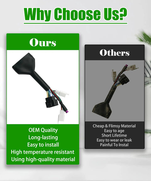 Comparison of Ebike Controller Main Line Wire Harness showcasing durability and quality differences