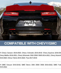 Rear view of a red sports car showcasing compatibility with Add Amp Subwoofer Interface Kit For GM Rides 2014 To 2021 Fits Chevy Silverado Camaro Yukon