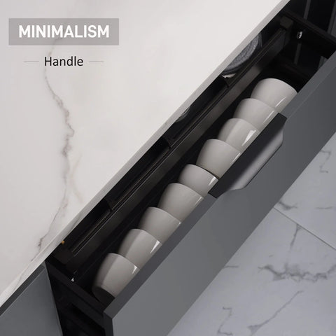 Edge Black Finger Pull For Cabinets And Drawers Concealed Back Mount Aluminum Flat Handles 10 Pack in kitchen drawer