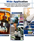 245 Piece Bonded Sealing Washers Set For Automotive And Marine Use NBR Rubber With Zinc Plated Steel Self Centered Gasket Washers Crush O Rings Includes M6 To M30 Sizes A Handy Seal Kit For Engine Oil Gas Water And Plumbing in industrial settings including hydraulic valve fittings and machinery equipment.