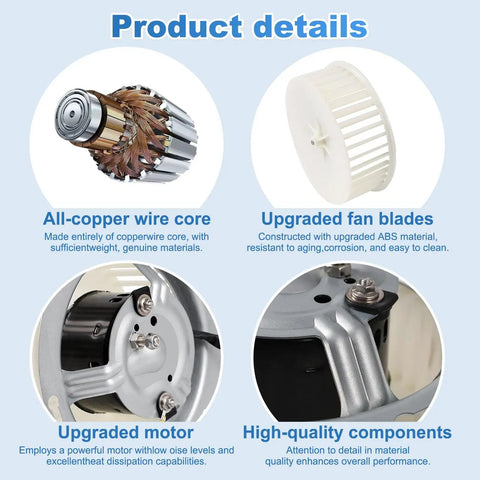 Upgraded 8832N 8832NA Blower Motor Replacement for Nutone Broan Bathroom Exhaust Fans with copper core, ABS fan blades