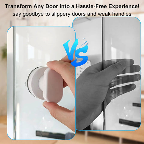 Hand holding 2 Pack Suction Cup Handles For Glass Surfaces And Smooth Walls No Drilling Required Installation Easy Strong Vacuum Removable