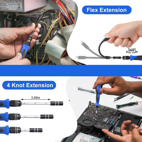 115 In 1 Precision Screwdriver Set Magnetic Repair Kit in use on electronics