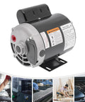 Half Horsepower Single Phase Electric Motor With 3450 RPM 115 To 230 Volt IP23 Protection Beefy Workhorse Build For Metal Cutting Machines Pumps And Fans, side view