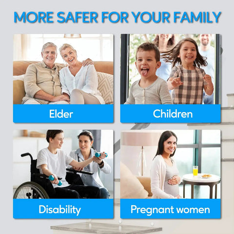 Safety benefits of Pipe Stair Handrail 3 Ft Heavy Duty Metal Rail for elder, children, disability, pregnant women.