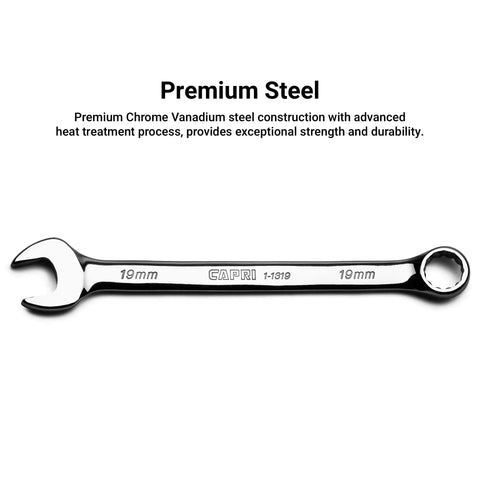 Three Quarters Inch Combination Wrench Twelve Point SAE Chrome Vanadium Heat Treated For High Torque Longer Handle For Extra Leverage Professional Grade Tool For Tight Spaces