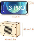 Wood edition FM radio kit with size comparison to smartphone, Build Your Own FM Radio Kit For Kids And Teens Ages 8 To 14 STEM Toys