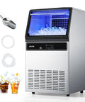 Party Ready Ice Maker For Home Bar Or Restaurant, Up To 130 Lbs Per Day With 33 Lbs Storage, 45 Cubes Per Cycle, LED Display
