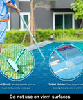 Person using Clip On Pool Tablet Holder For 3 Inch Chlorine Tablets No Fuss Telescoping Pole Attachment for easy pool cleaning