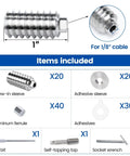 Invisible Cable Railing Kit For Wood Posts 4x4 To 8x8 One Eighth Inch Stainless Steel Swage Lag Screws, 20 Pack, Hidden End Design