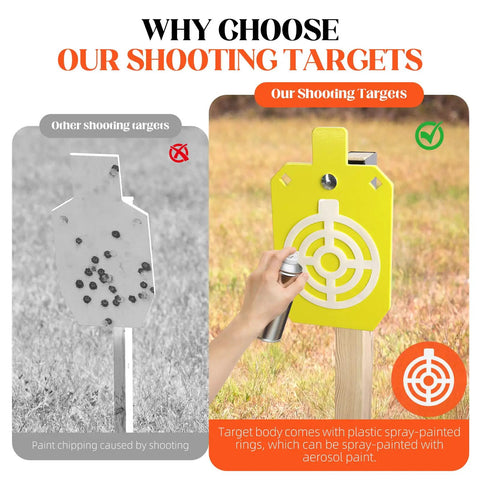Comparison of two silhouettes showcasing Premium Half Inch AR500 Steel Shooting Target For Outdoors with paint application.