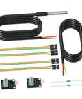 Waterproof DS18B20 Temperature Sensor Probes Kit, 2 Pack with Probe Adapter Boards, Female to Female Jumper Wires and 4.7K Resistors for Arduino and Raspberry Pi DIY Projects, stainless steel probes